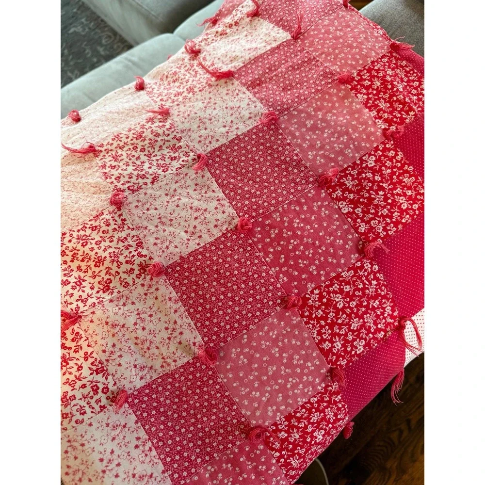 Big Quilt. Tied blanket Valentines Colors